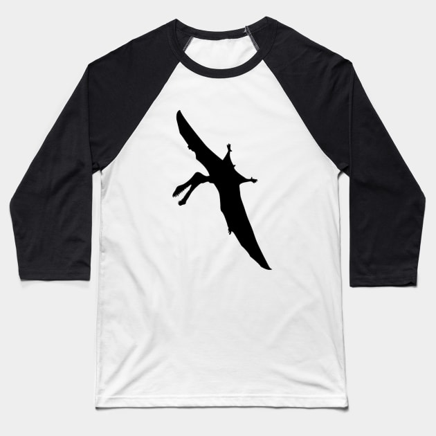 Flying Pterodactyl Silhouette Baseball T-Shirt by AustralianMate